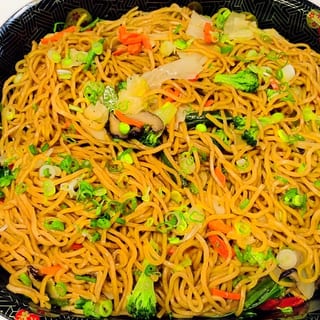 Fried Veggies Noodles Chicken or Shrimp Tray