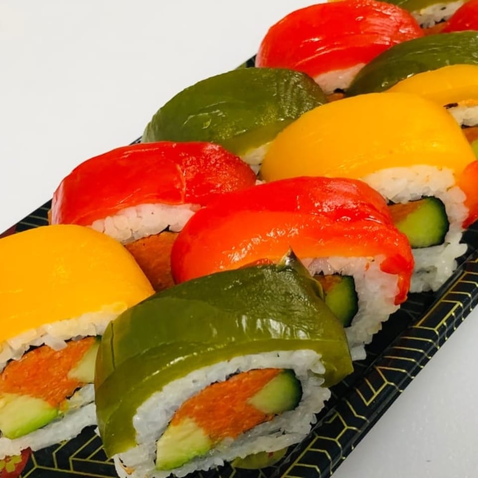 Delicious Rainbow Roll and Sushi Favorites